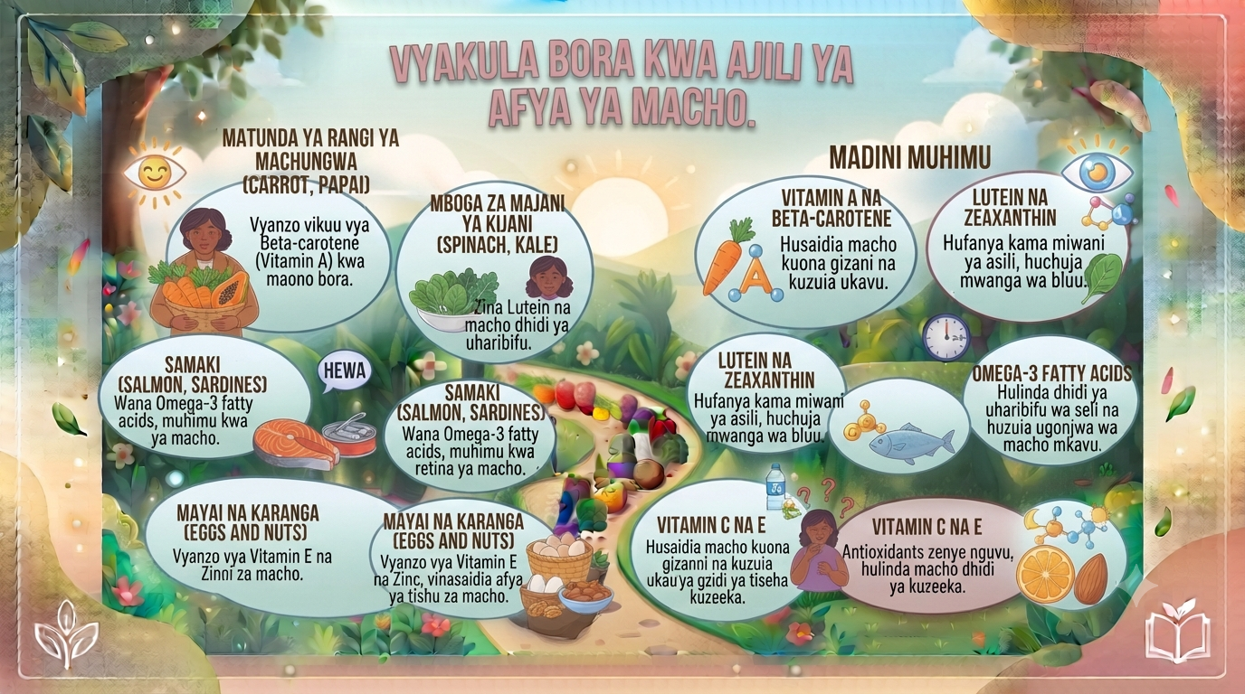 Vyakula bora kwa ajili ya afya ya macho.
