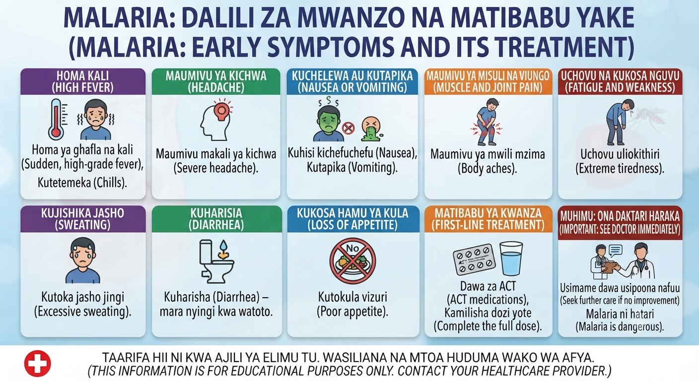 Malaria: Dalili za mwanzo na matibabu yake.