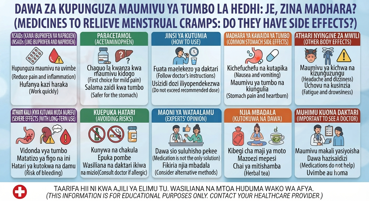 Dawa za kupunguza maumivu ya tumbo la hedhi: Je, zina madhara?