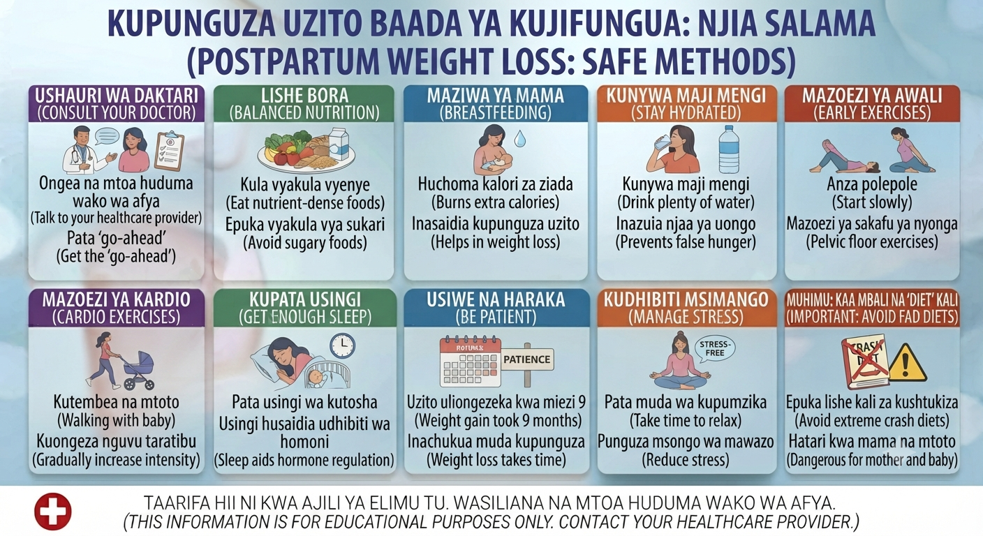 Kupunguza uzito baada ya kujifungua: Njia salama.