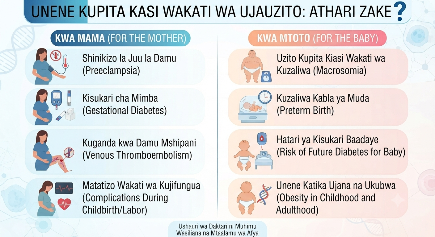 Unene kupita kiasi wakati wa ujauzito: Athari zake.