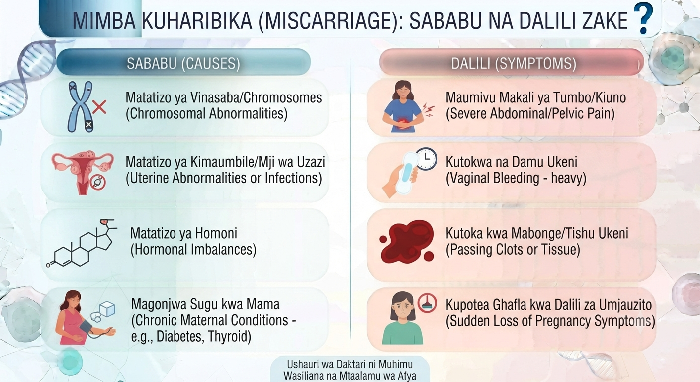 Mimba kuharibika (Miscarriage): Sababu na dalili zake.