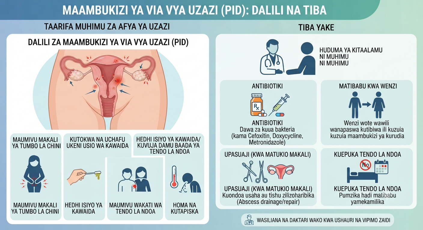 Dalili za maambukizi ya via vya uzazi (PID) na tiba yake.