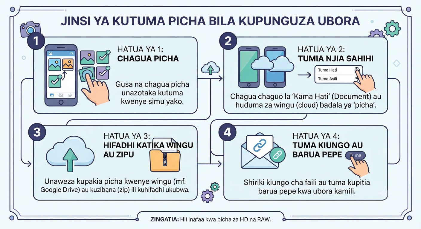 Jinsi ya Kutuma Picha Bila Kupunguza Ubora