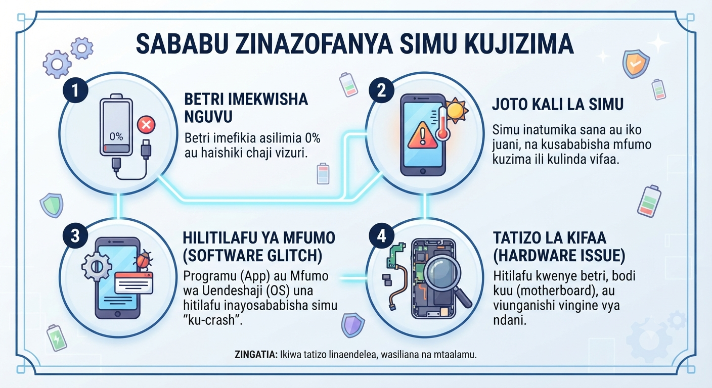 Sababu Zinazofanya Simu Kujizima Yenyewe