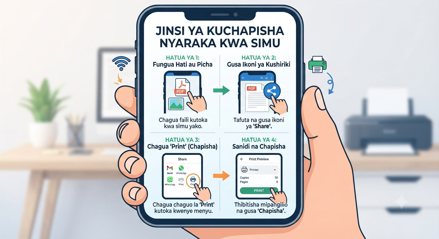 Jinsi ya Kuchapisha Nyaraka kwa Simu