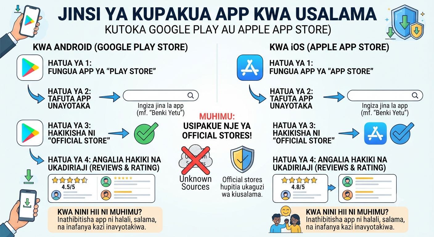 Jinsi ya Kupakua App Kutoka Chanzo Salama