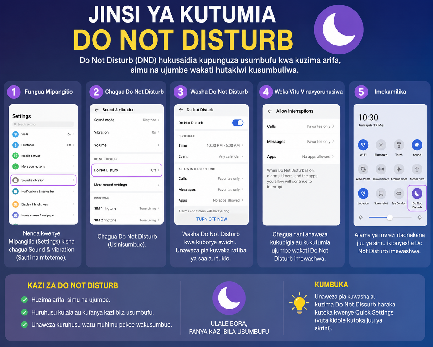 Jinsi ya Kutumia Do Not Disturb
