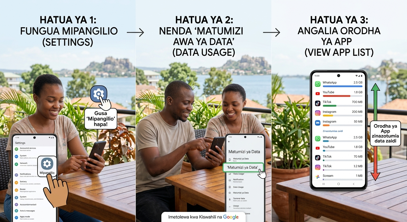 Jinsi ya Kuangalia App Zinazotumia Data Nyingi