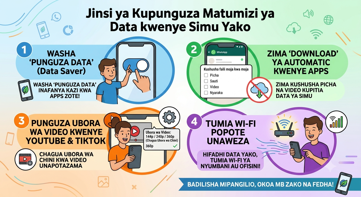 Jinsi ya Kupunguza Matumizi ya Data